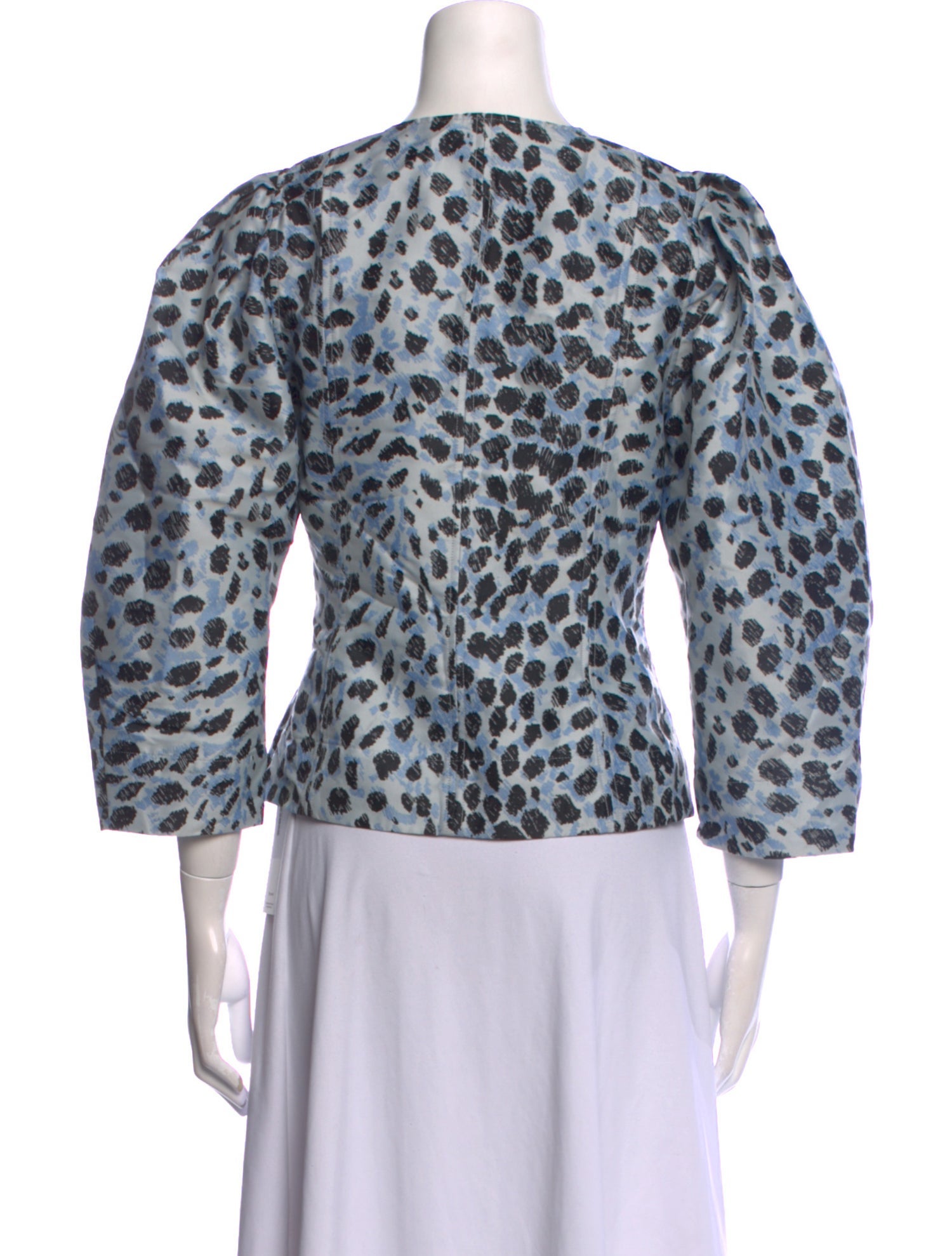 Ganni Animal Print V-Neck Blouse